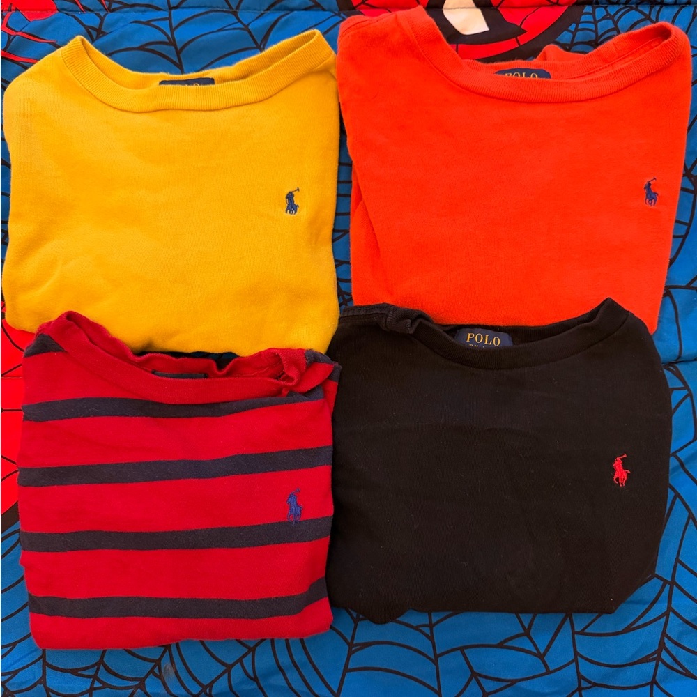 Polo by Ralph Lauren Kids Crewneck Shirts - Yellow, Orange, Red Stripe, Black